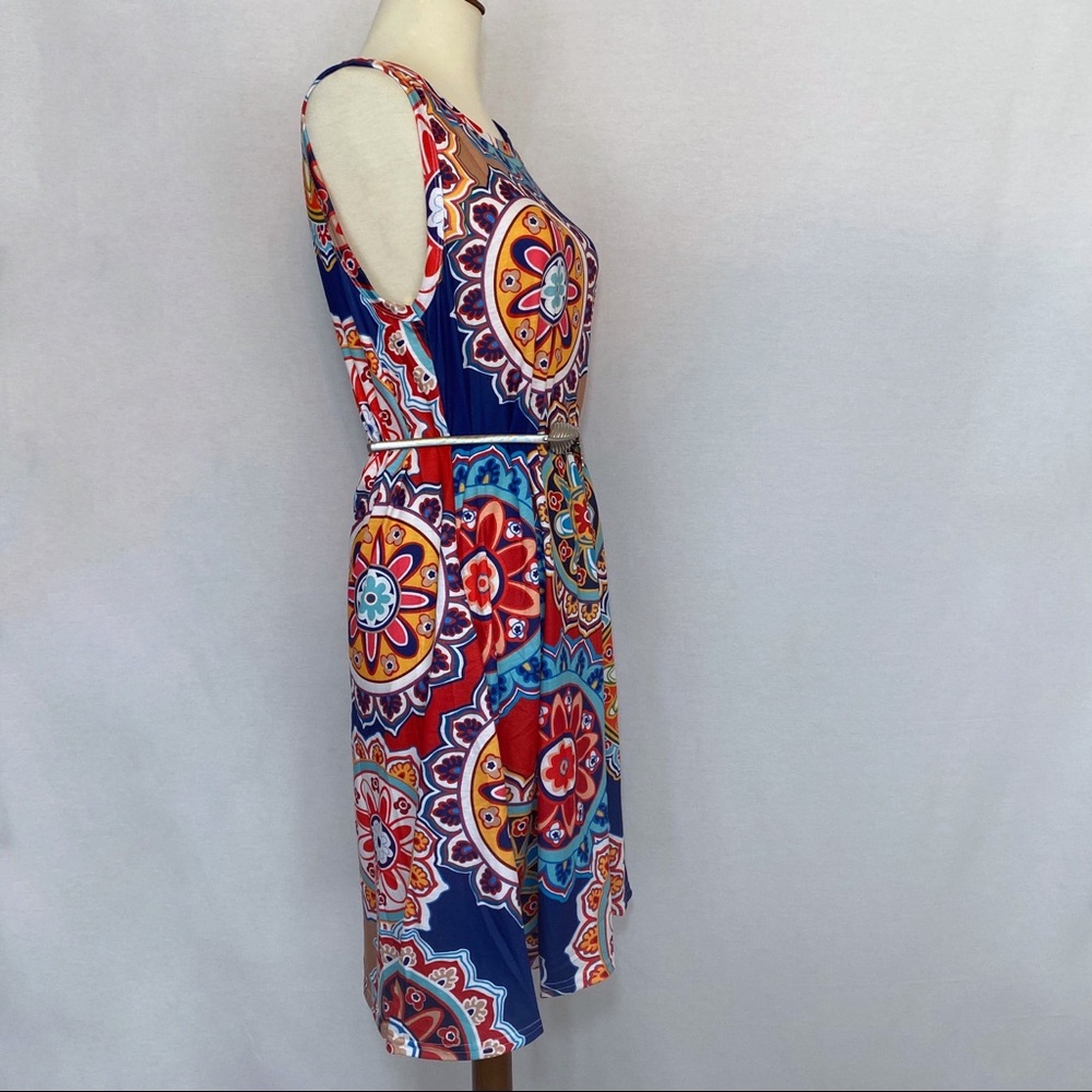 Boho Geometric Floral Sundress with Pockets - Picture 8 of 13